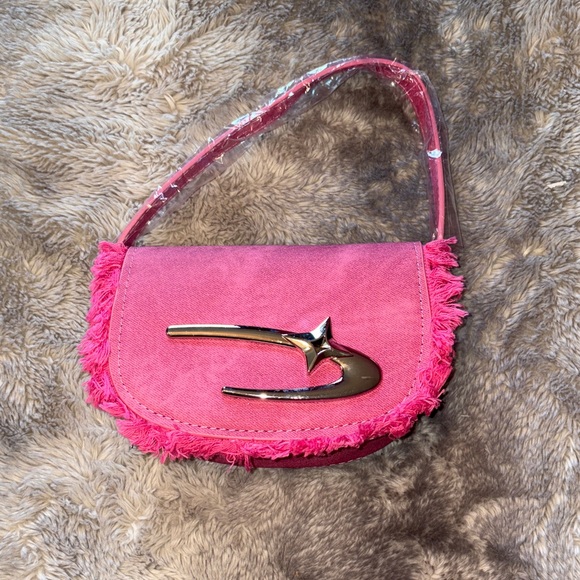 Y2K Pink Fringed Women's Bag 🩷 NWOT - Picture 2 of 5